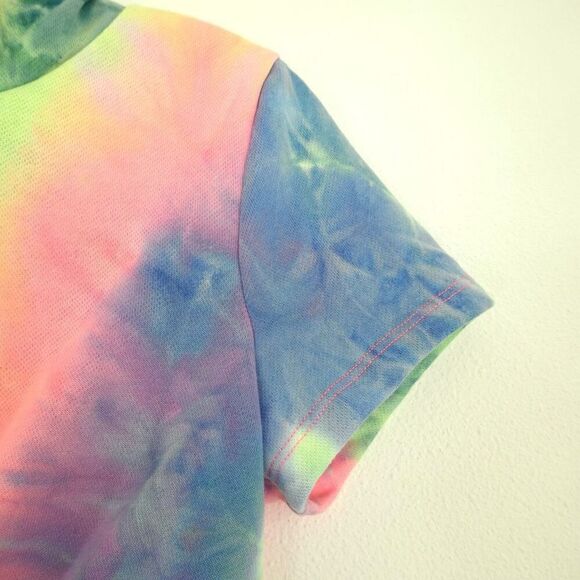 Fashion Nova Cropped Tie Dye Hoodie Bright Pastels Size Small NWT - Picture 10 of 15